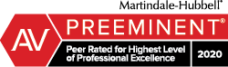 AV | Martindale-Hubbell | Preeminent | Peer Rated For Highest Level of Professional Excellence | 2020